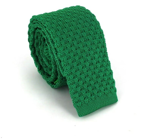 Green Wave Textured Knit Tie