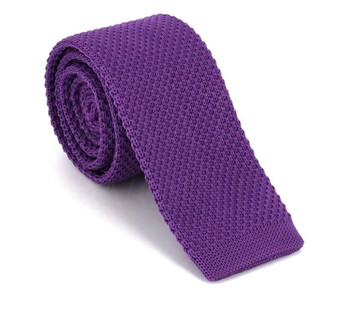 Solid Purple Knit Tie