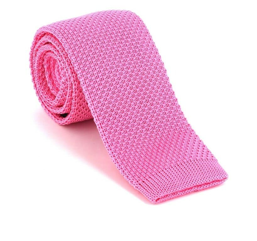 Solid Pink Knit Tie