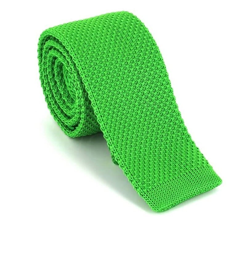 Light Green Solid Knit Tie
