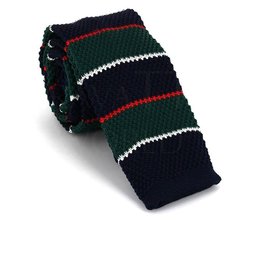 Multicolor Striped Knit Tie