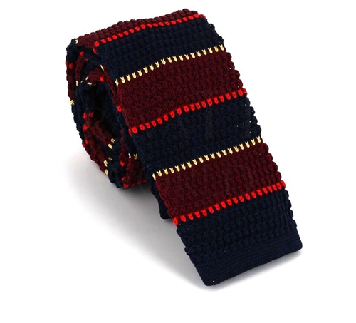 Multicolor Striped Knit Tie