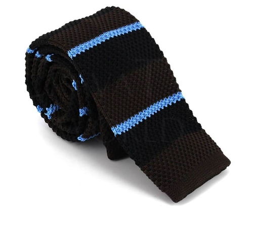 Tricolor Striped Knit Tie