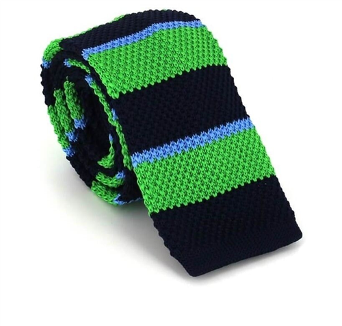 Tricolor Striped Knit Tie