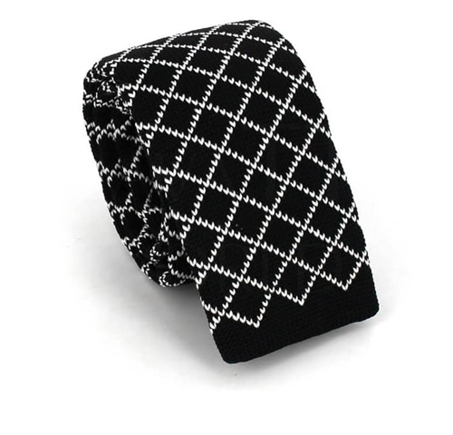 Black Diamond Knit Tie