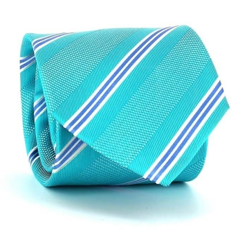 Turquoise Blue Striped Tie