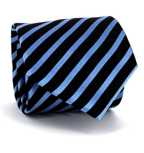 Blue and Black Striped Tie