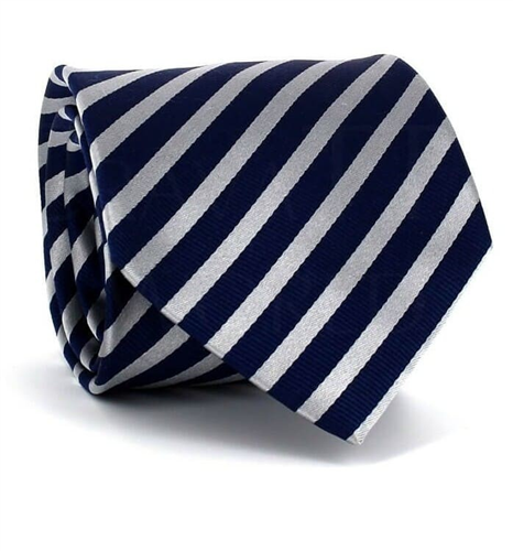 Blue and Silver Striped Tie