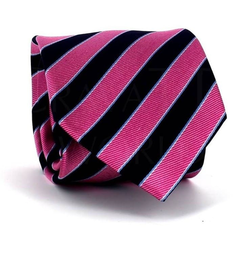 Pink and Black Striped Tie