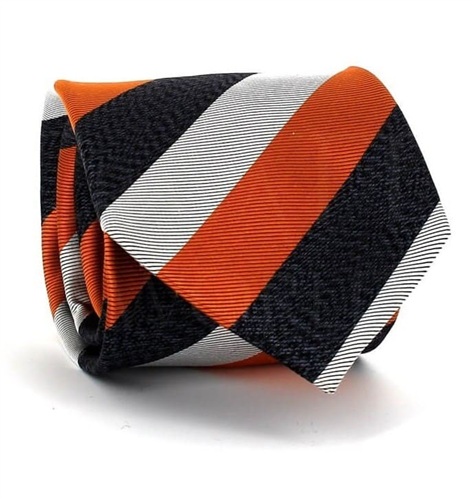 Tricolor Striped Orange Tie