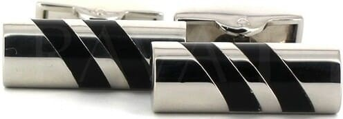 Black Double Stripe Cufflinks