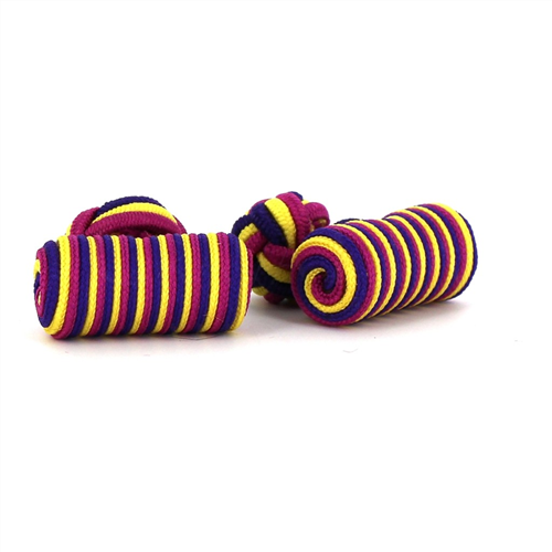 Yellow, Purple, and Fuchsia Barrel Cufflinks