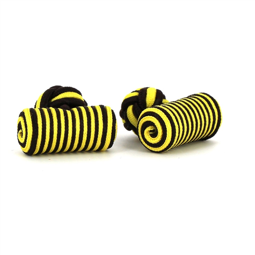 Yellow and Black Barrel Cufflinks