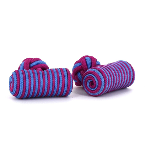 Blue and Fuchsia Barrel Cufflinks