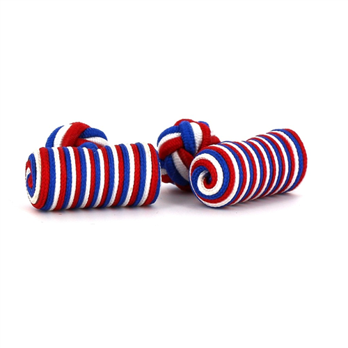 White, Blue, and Red Barrel Cufflinks