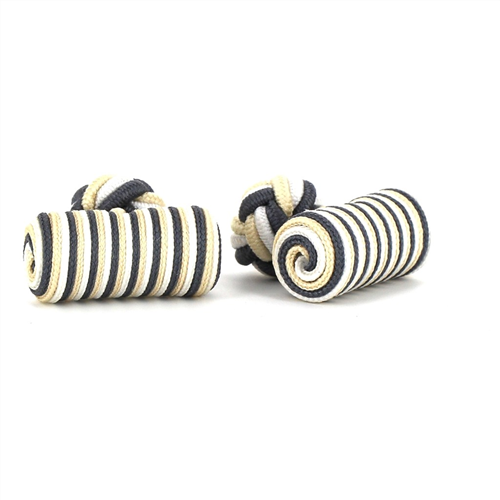 White, Mother-of-Pearl, and Gray Barrel Cufflinks