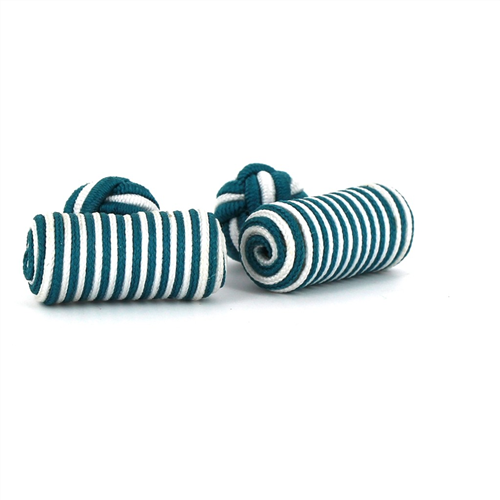 Emerald and White Barrel Cufflinks