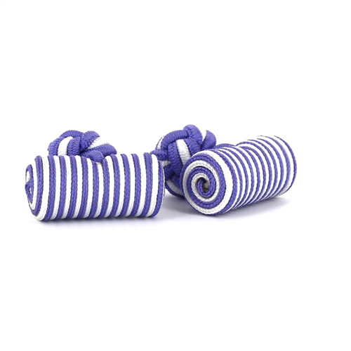 Lilac and White Barrel Cufflinks