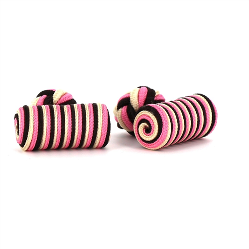 Black Barrel, Mother-of-Pearl, and Rose Cufflinks