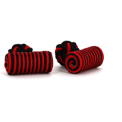 Black and Garnet Barrel Cufflinks