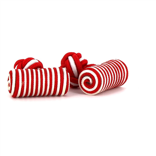 Red and White Barrel Cufflinks