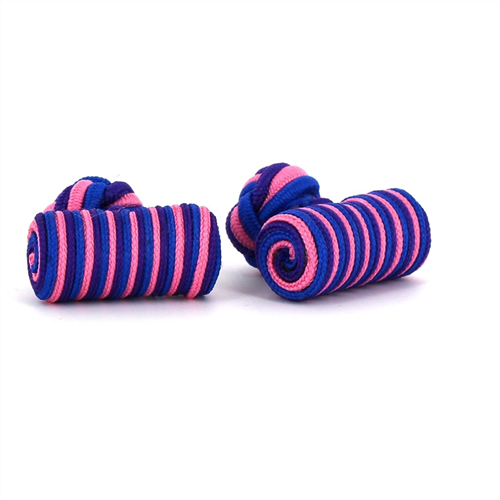 Barrel Cufflinks in Pink, Purple, and Blue
