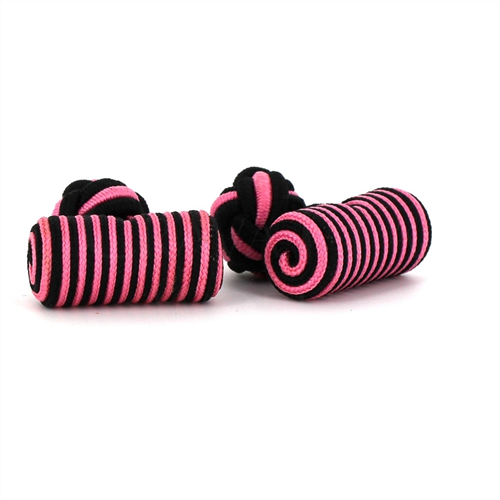Pink and Black Barrel Cufflinks