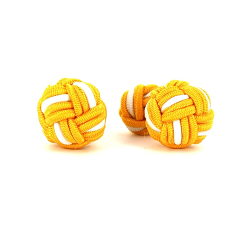 Large Yellow and White Ball Cufflinks
