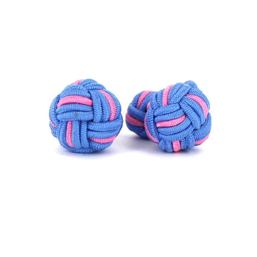 Large Sky Blue and Pink Sphere Cufflinks