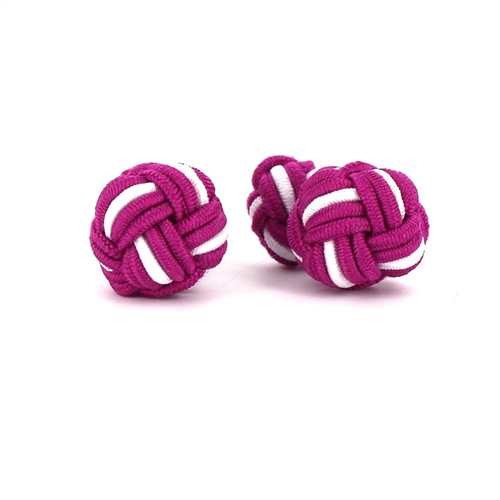 Large Fuchsia and White Ball Cufflinks