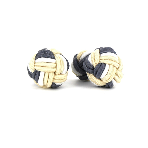 Large Grey, White, and Mother-of-Pearl Sphere Cufflinks