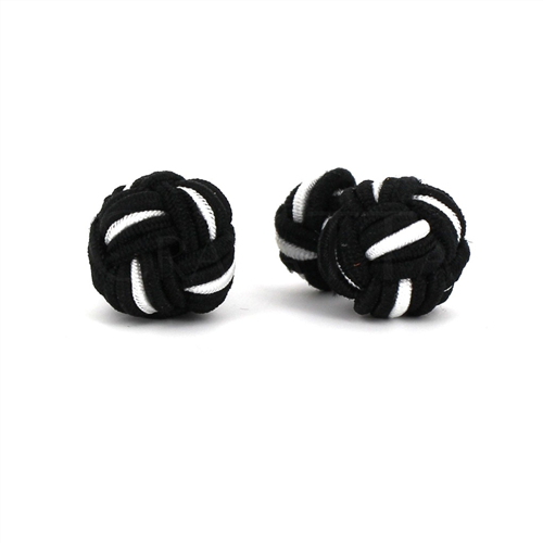 Large Black and White Ball Cufflinks