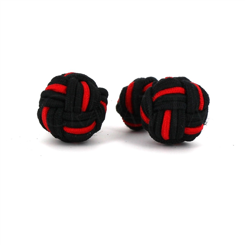 Large Black and Red Ball Cufflinks