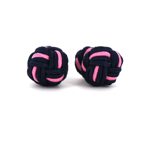 Large Black and Pink Ball Cufflinks