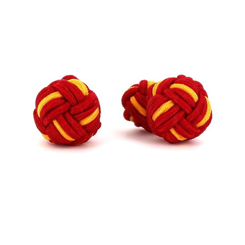 Large Red and Yellow Sphere Cufflinks