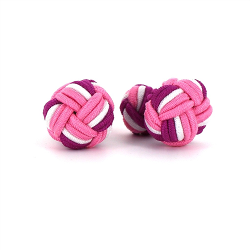 Large Pink, Fuchsia, and White Ball Cufflinks