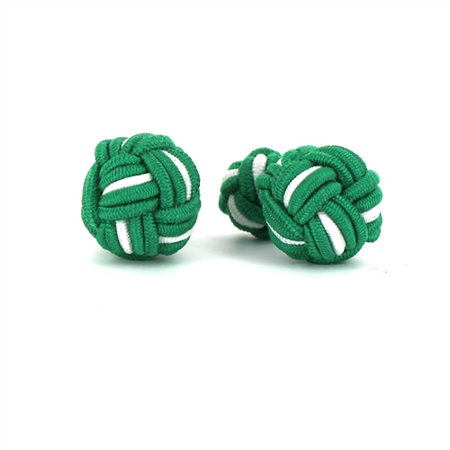 Large Green and White Ball Cufflinks