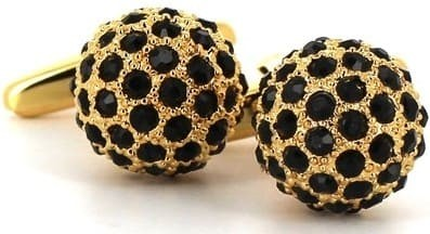 Gold and Black Sphere Cufflinks