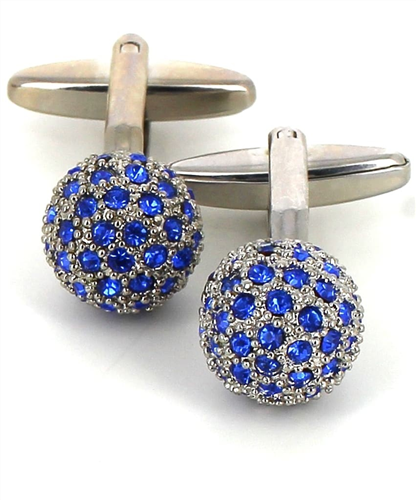 Silver and Blue Sphere Cufflinks