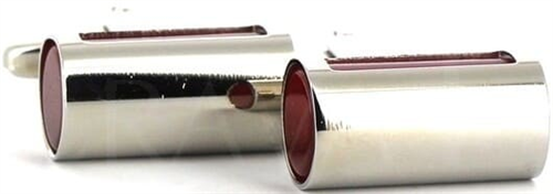 Burgundy Cylindrical Cufflinks