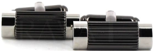 Black Cylindrical Cufflinks
