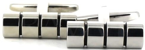 Triple Stripe Cylinder Cufflinks
