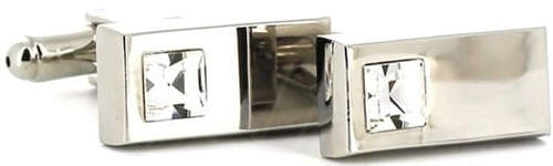 White Crystal Cufflinks