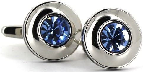 Circular Crystal Cufflinks