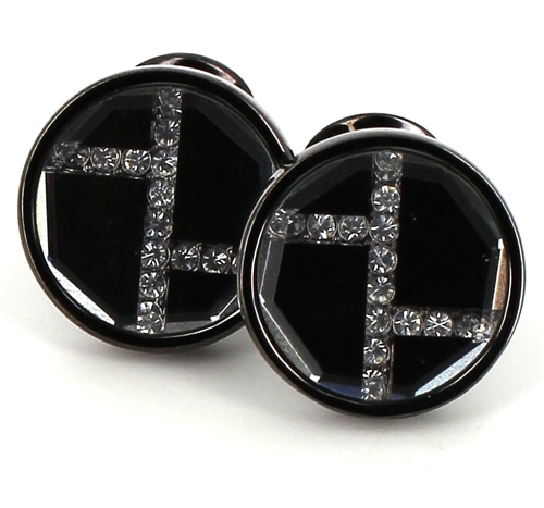 Circular Crystal Cufflinks