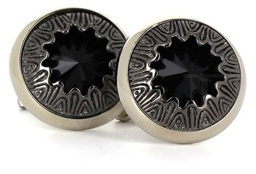 Circular Crystal Cufflinks II