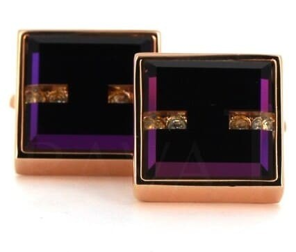 Cufflinks with Copper-Toned Crystals