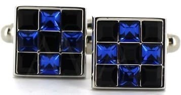 Square Blue Crystal Cufflinks I