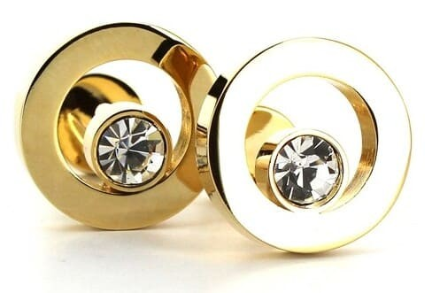 Golden Crystal Cufflinks