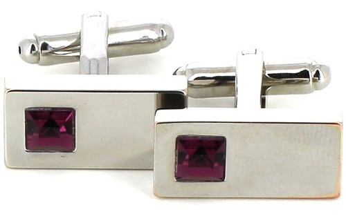 Purple Crystal Cufflinks